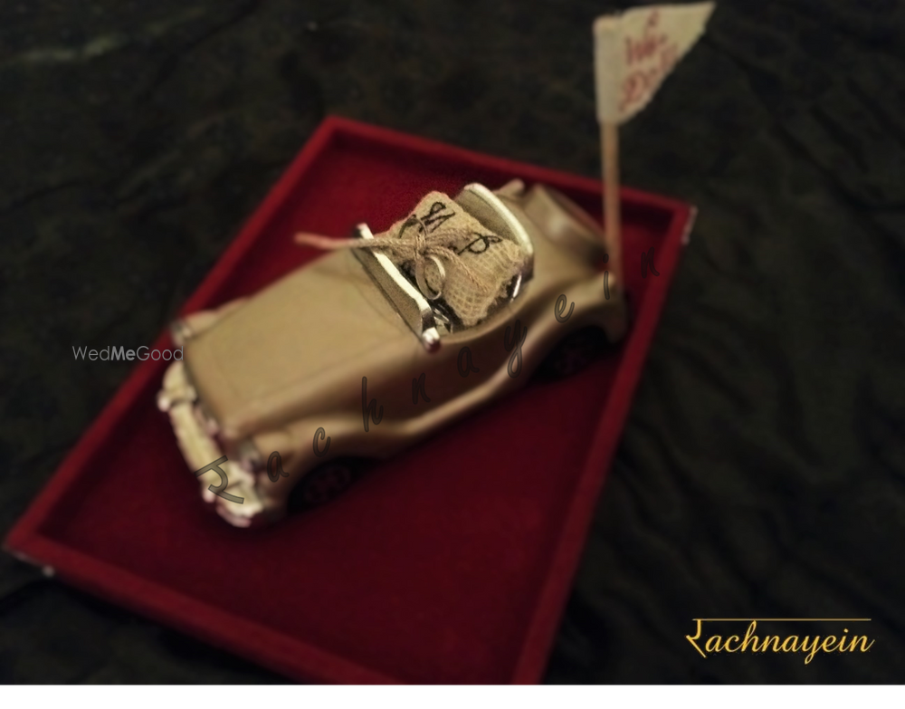 Photo of Engagement ring tray idea with mini car