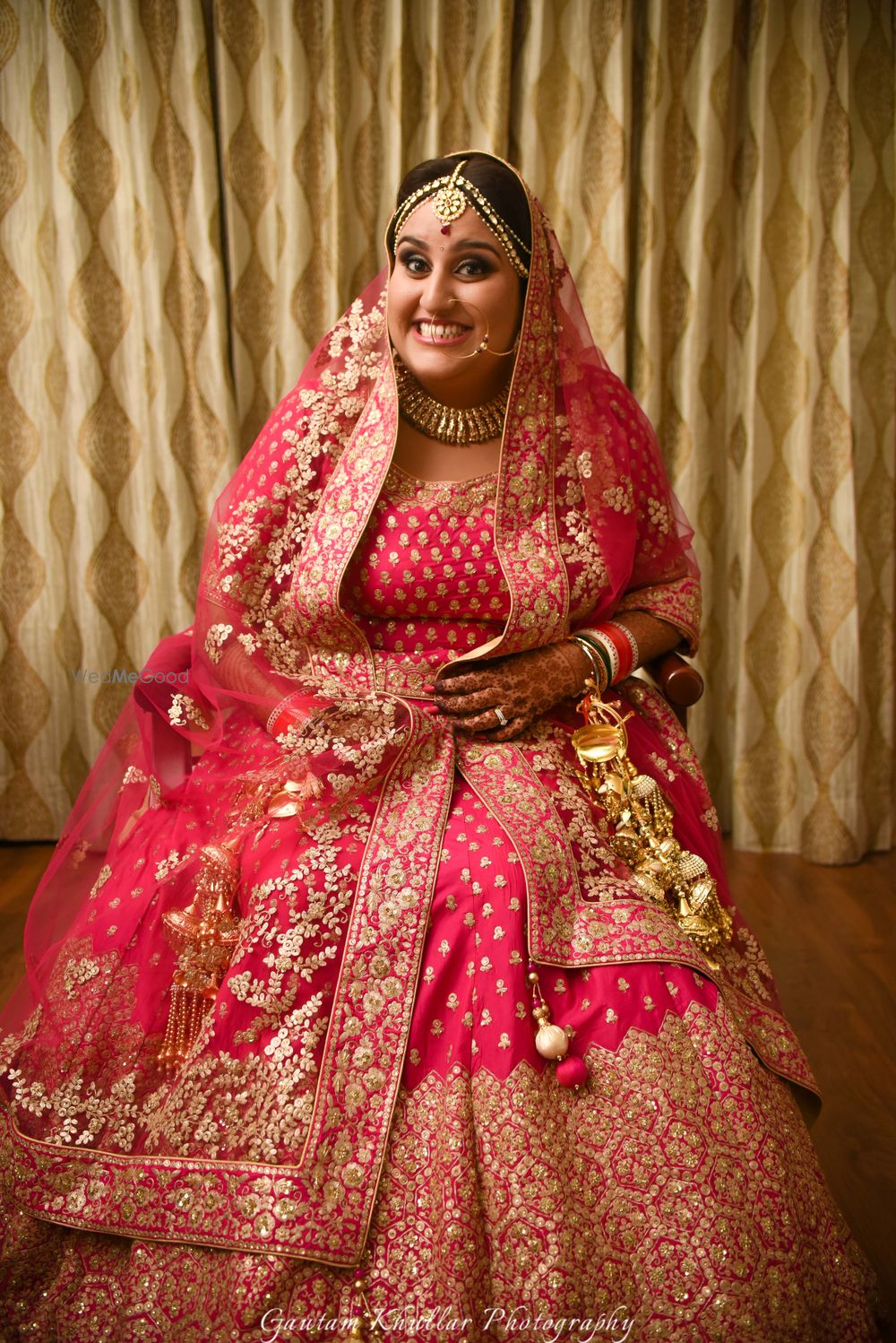 Bright Pink Bridal Lehenga Photo plus size bride