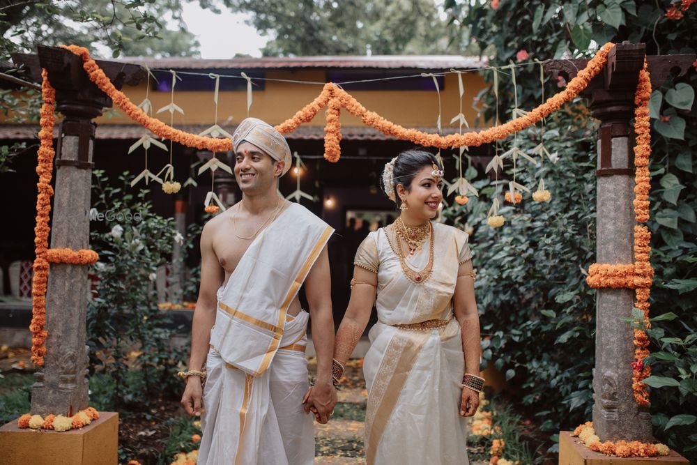 Photo of Happy and bright couple portrait.