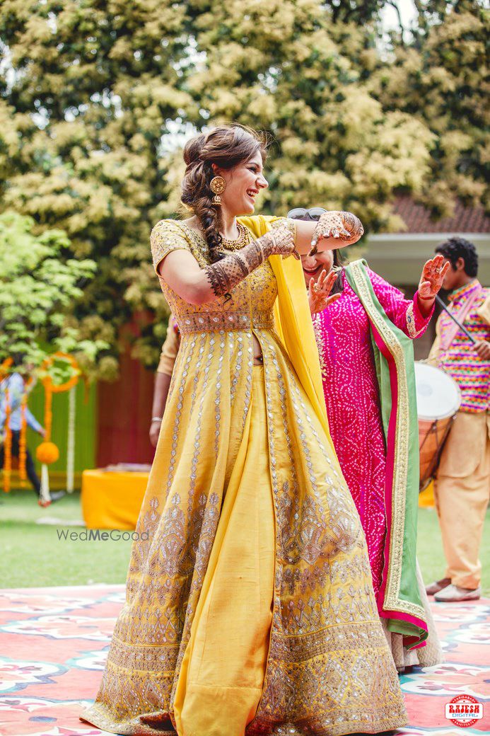 Photo of Yellow and Gold Floor Length Anarkali