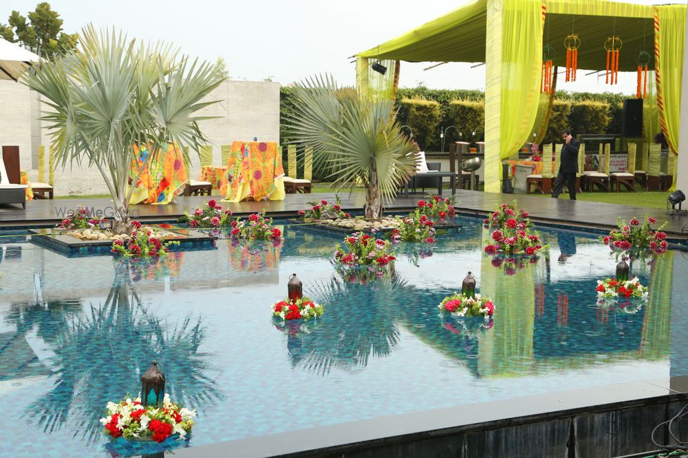 Photo of pool party. pool decor