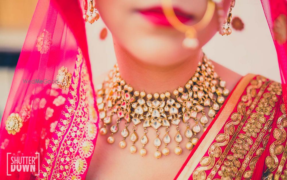 Photo of Gold Bridal Necklace with Diamond Drops