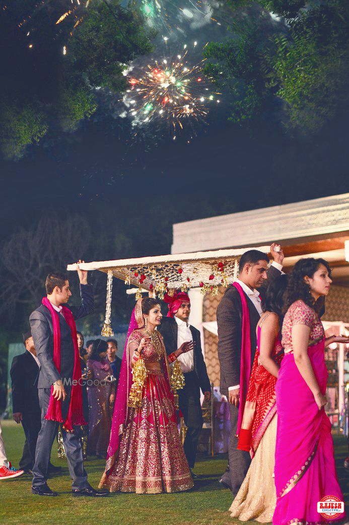 Photo of Bridal Entry under Phoolon Ki Chadar and Fireworks