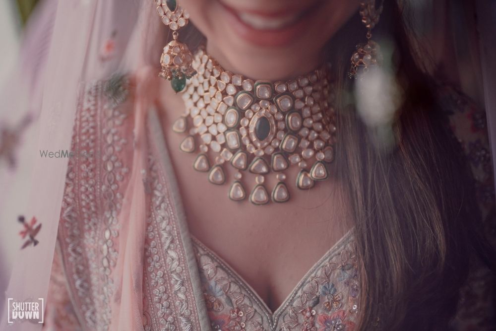 Photo of heavy polki bridal necklace shot