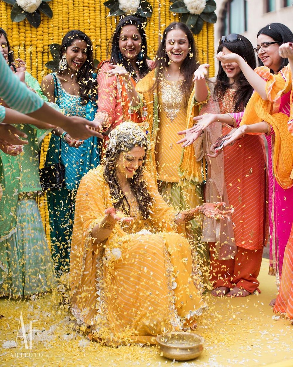 Photo of Fun bridal shot on haldi