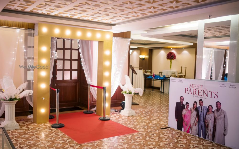 Photo of Hollywood themed sangeet decor