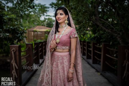 Photo of Onion pink simple bridal lehenga