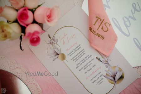 Photo of menu card idea in peach