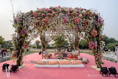 Photo of Unique mandap with twigs fairytale style