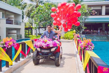 Photo of Mehendi couple entry on ATV