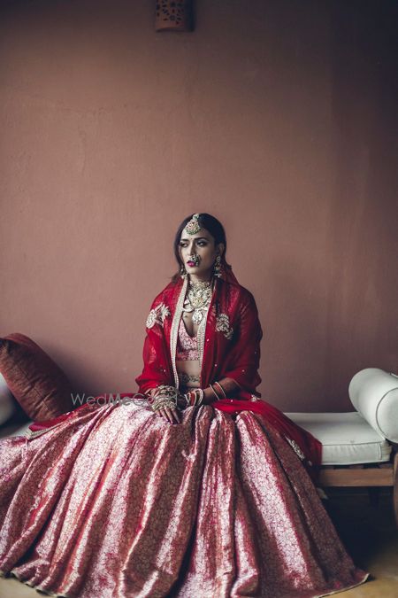 Photo of Offbeat bride benarasi bridal lehenga