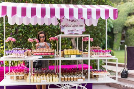 Photo of Food counter idea with brides fave desserts