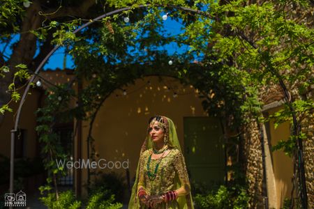 Photo of Offbeat bridal lehenga in light green lehenga