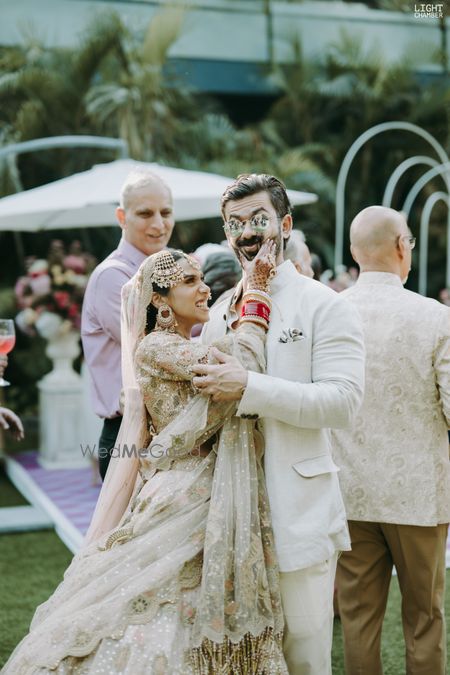 Photo of fun bridal party portraits