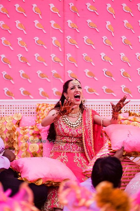 Photo of pink and gold mehendi