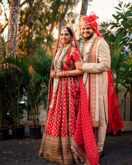 Photo of couple portrait on wedding day