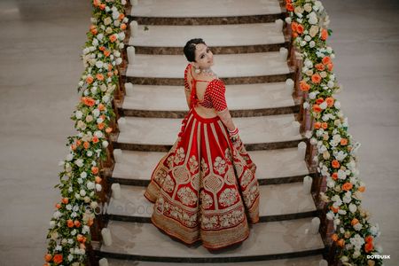 Photo of Bride in red lehenga