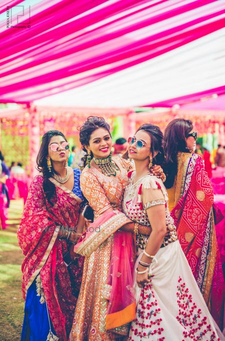 Orange Bridal Lehenga Photo friends of the bride