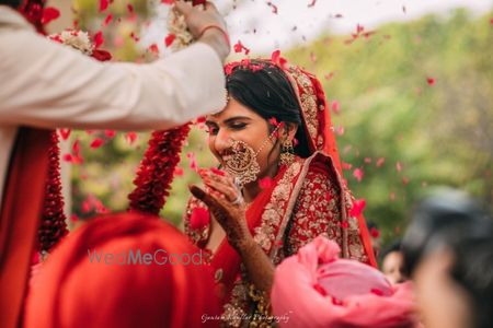 Photo of Happy bride jaimala shot