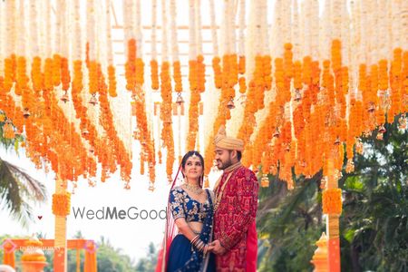 Photo of Mandap with genda phool floral strings