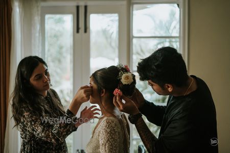 Photo of bride getting ready shot