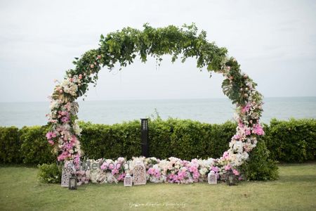 Photo of Floral photobooth giant wreath