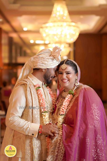 Photo of couple shot on wedding day