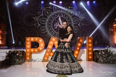 Black Wedding Photoshoot & Poses Photo sangeet decor