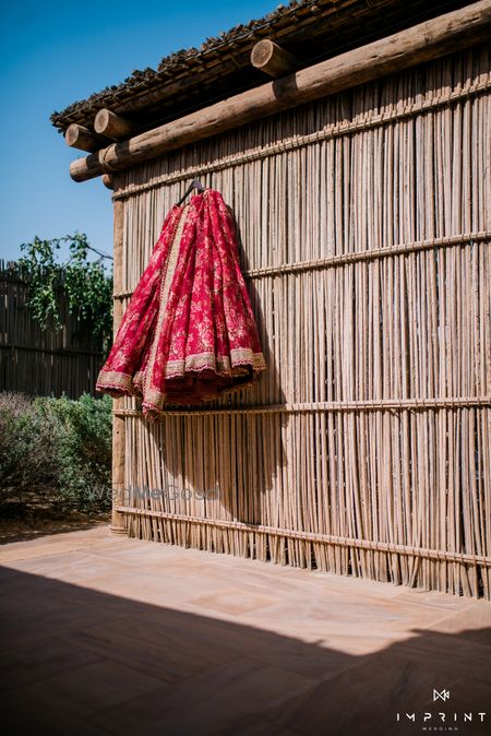 Photo of lehenga on a hanger