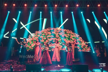 Photo of Dancing bridesmaids with graphics