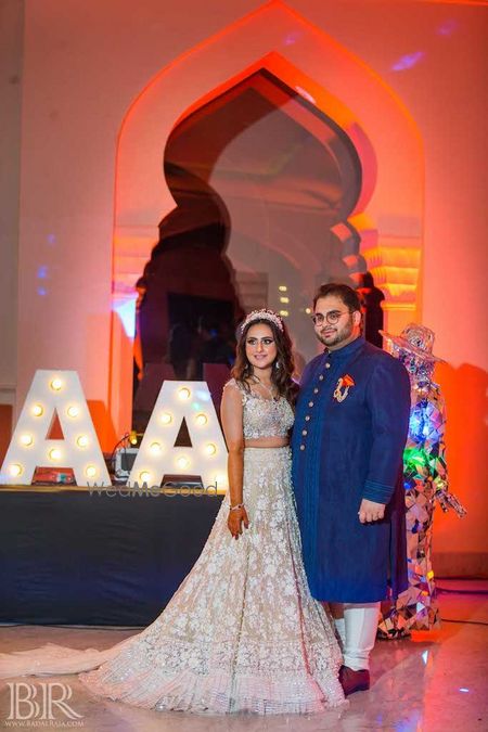 Photo of Sangeet lehenga with train