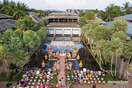 Photo of Beautiful floating mandap in a destination wedding in Phuket