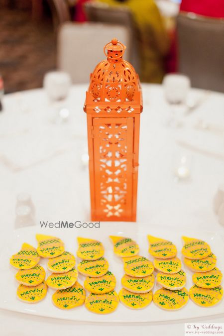 Photo of Mehendi favour ideas with orange cookies