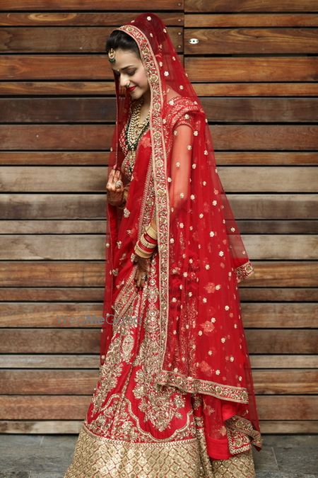 Photo of red bridal lehenga