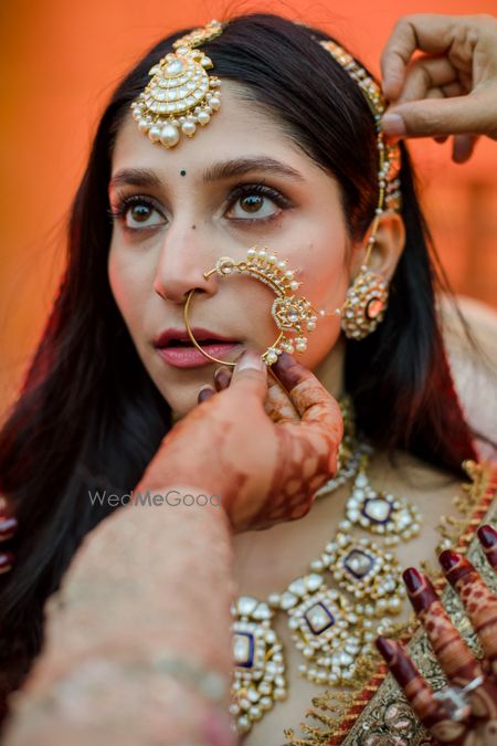 Photo of Getting ready shot of a bride.