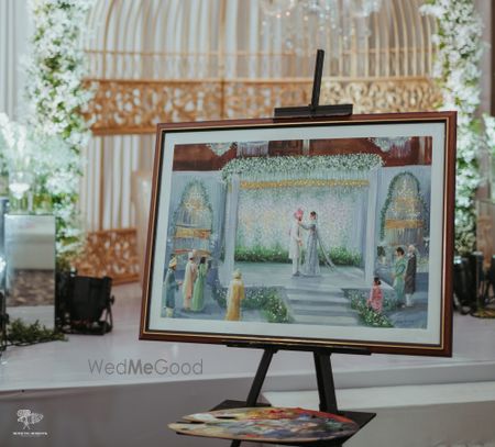 Photo of live painter at wedding unique idea