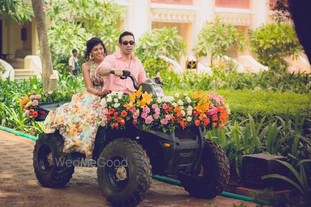 Photo of bride groom entry