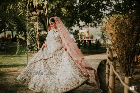 Photo of A twirling bridal portrait perfectly captured.