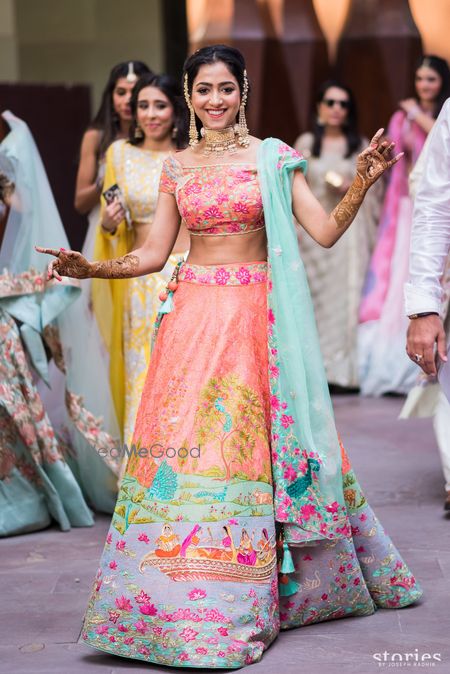 Photo of Unique customised bridal lehenga for mehendi