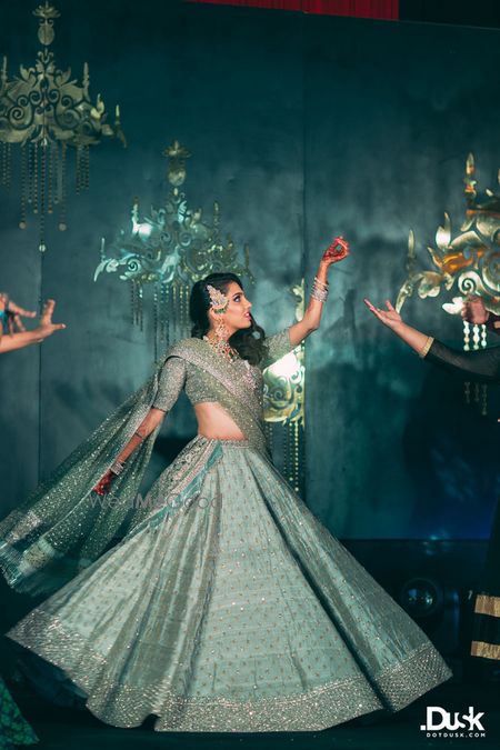 Dark Grey Bridal Lehenga Photo