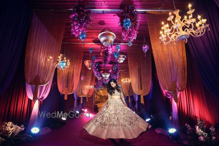 Photo of A bride's perfect twirling shot on her sangeet!