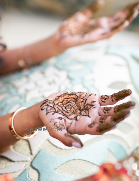 Photo of Minimal bridal rose mehendi design