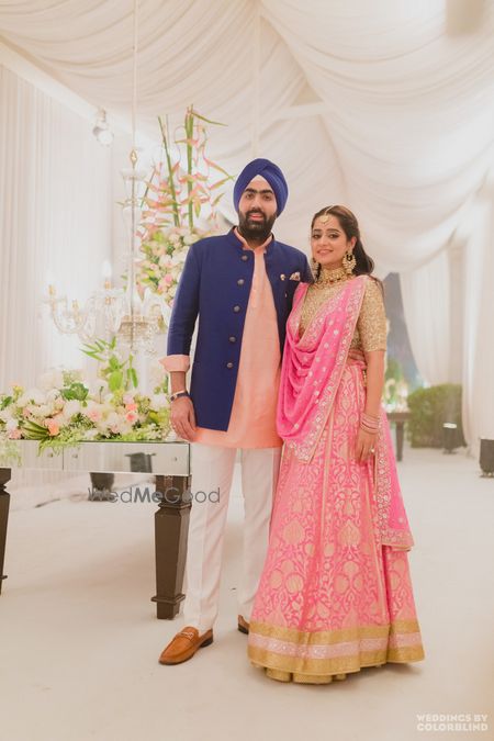 Bright Pink Outfits Photo pink and gold lehenga