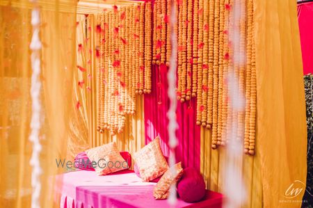 Photo of bridal seating idea for haldi