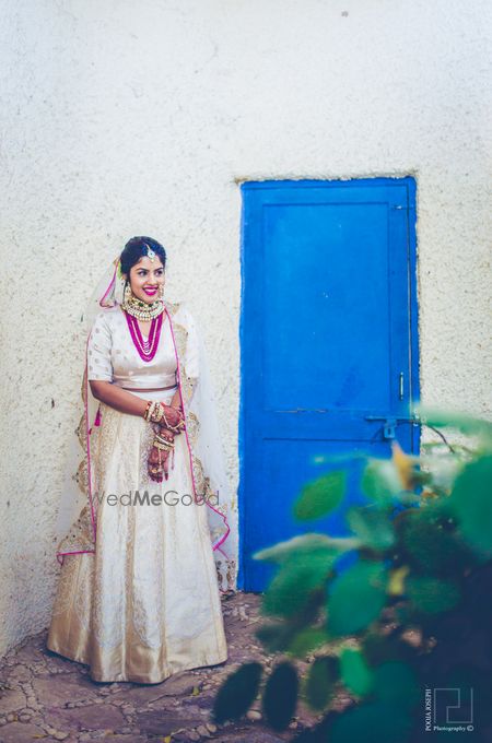 White Bridal Lehenga Photo white lehenga with silver work