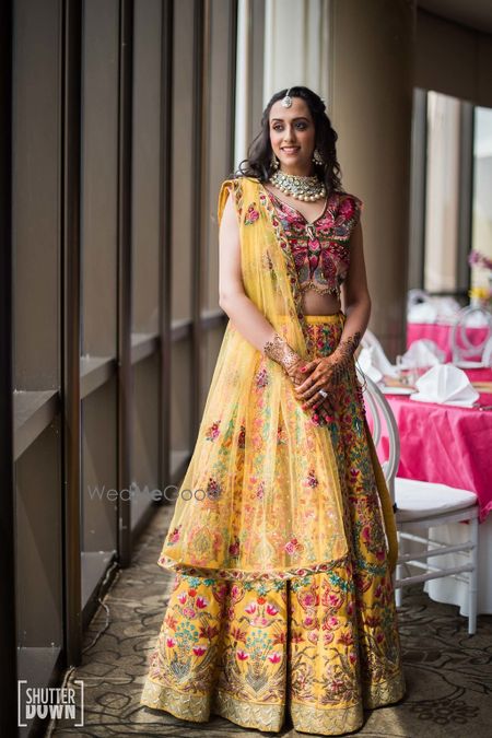 Photo of Threadwork Varun Bahl lehenga for mehendi