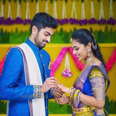 Photo of South Indian couple engagement shot