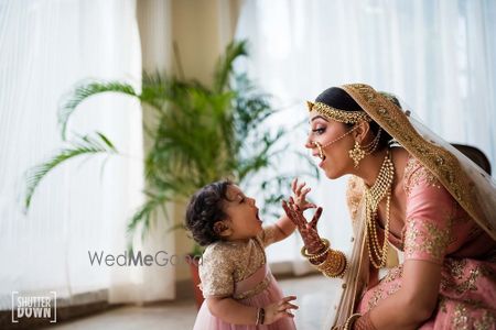 Photo of Cute bridal photo idea with baby