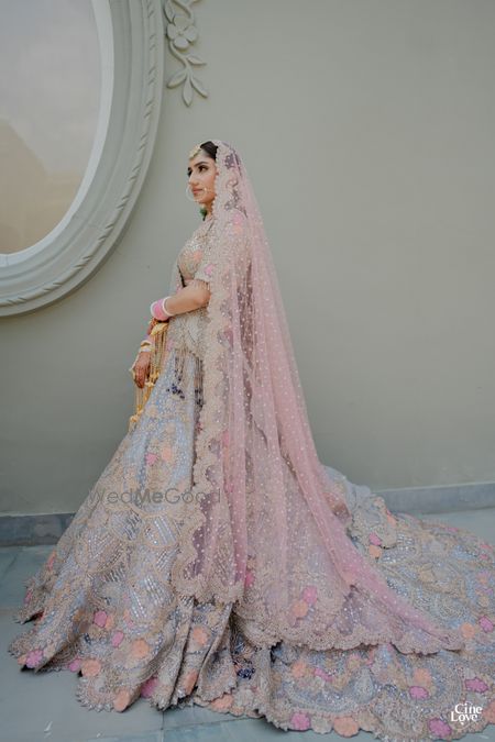 Photo of pastel bridal lehenga