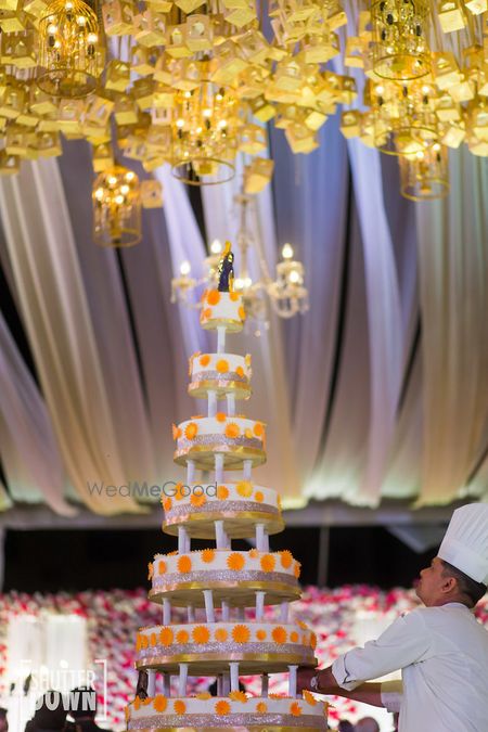 Photo of Unique wedding cake with 7 tiers